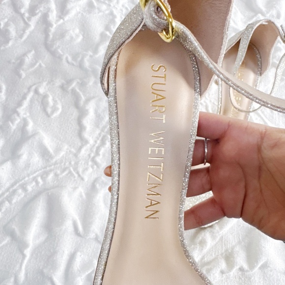 Stuart Weitzman Gold Heel Size 10 - Picture 8 of 9